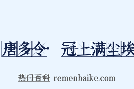 唐多令·冠上满尘埃是什么意思的图片
